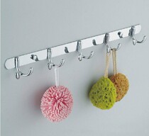 Toilet stainless steel clothes hook single hook adhesive hook row Hook double Hook bathroom bright light clothes hook double hook door rear hook