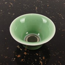 Green Porcelain Kung Fu Tea Accessories Tea Leak Manufacturer Direct Selling Special Price Imitation Ancient Green Porcelain Retro Green China Green Porcelain Tea Leakage Clear Bin