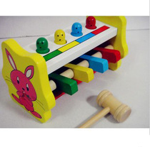 Cartoon picture flying man children 1-3 years old wooden beating table toys educational early tapping wooden toys