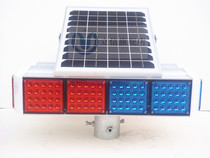 4-sided LED solar red blue flash light construction light solar warning light highway flashing light