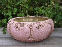 American Country flower European style Pink series Old vintage rustic pottery flower pot