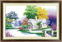 A Pleasant Small Residence Cross Embroidered Living Room Room Home Field Garden 2022 Scenery Landscape Painting 2021 Lines Embroidered New