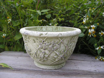 European pastoral style coarse pottery flower vase Grass green old vintage pottery flower pot Gardening pot flower pot