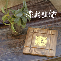 (Lacquer life) real wooden creative pot mat meal bowl Mat hot wood export Japanese original single features