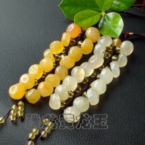  Natural yellow dragon jade apple bag chain car hanging