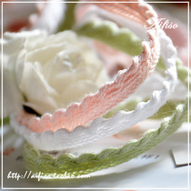 DIY handmade baby clothes with 5MM cotton thread wavy edge lace press edge inlay 3 meters price pink white Green