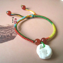 Colorful rope bracelet Baby Baby Baby Boy pig shock bone peach Zodiac model anti-shock protection safe evil Foot chain foot rope