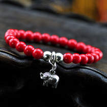 Special price super good coral bead Miao silver Thai elephant bracelet a variety of optional female ethnic jewelry women