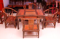 Redwood furniture Laos red sour branch furniture antique furniture tea table Red sour tea table set of 5 pieces