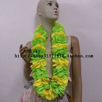 Hawaiian Garland] Show Party Halloween Christmas Dance Bar Awards Gala 10cm Yellow and Green