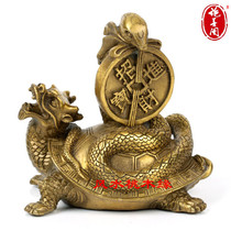 Pure copper Kaiyun snake turtle Nafu Xuanwu Dragon turtle feng shui ornaments Hall office desktop decoration