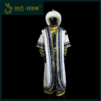 (Qingqing Fang Hu Hetai) Customized Mongolian fashion dress white Khan uniform original design male Mongolian robe