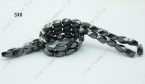 Magnetic black gallstone four-sided transfer beads handmade DIY woven necklace jewelry accessories