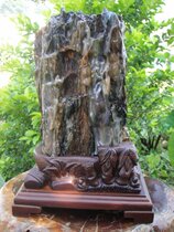 Tree festival high mountains and rivers green material boutique Myanmar wooden Yushu fossil ornaments 92458#