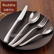 Brand Western tableware stainless steel knife fork and spoon four-piece set three-piece BUDDHA moonlight