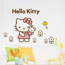 hello kitty Cat cartoon wall sticker girl room decoration bedroom living room background wall waterproof sticker