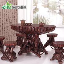 Yijia root carving tea table Tea table Tea table Leisure tea table Cuckoo root dining table Coffee table Leisure table