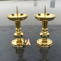  5 inch 7 inch lucky treasure Pure copper candlestick wax table electric candle tribute Buddhist candle God of wealth YY1
