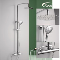 Export Germany all copper thermostatic shower set Ultra-thin air injection shower thermostat valve contemporary style