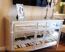 Mirror TV cabinet Glass TV cabinet Floor cabinet Mirror audio-visual cabinet neoclassical post-modern F1201