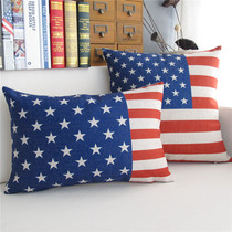 Foreign trade simple American American flag Stars and Stripes retro cotton waist pillow nap pillow sofa cushion