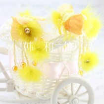 Fluffy hairpin headdress childrens gift fluffy ball hair accessories headdress wild cute dish hair crystal mink hair clip