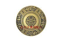 (Dividend Classical Bronze Accessories) antique pure copper furniture Carved Disc Handle 11cm Case appliquted with flowers