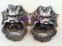 Chinese pure copper tap lion head classical gate tiger head ring handle retro door ring solid wood door bronze handle imitation ancient