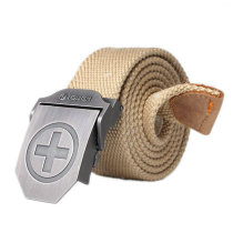 Cross canvas belt thickened bag canvas belt Swiss outdoor casual belt metal automatic buckle belt