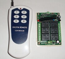 DC12V six-way learning remote control switch set 6-key wireless handle lamp switch 315M433M