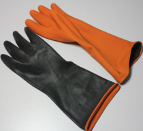 Labor insurance oil-proof industrial waterproof lengthened thickened rubber acid and alkali resistant latex leather wear-resistant protective chemical non-slip gloves