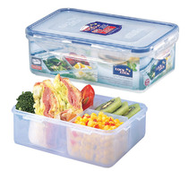 Music clasp plastic crisper microwave stove bowl lunch box sealed box rectangular with lunch box to separate lunch box