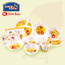 5 pieces of music button Hello Bebe children melamine off milk tableware training Bowl off milk spoon bowl chopsticks