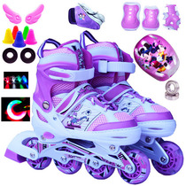 3-4-6-7-8-9-10 years old Children male and female adult inline roller skates Skating shoes Glitter glowing wheels