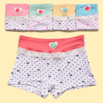 Girl baby childrens flat horn underwear breathable Modale lace side cute girls flat - horn shorts 2 - 4 years old