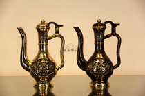 Haixin Buddha Buddhist utensils Taiwan Bronze pure copper antique jug Golden Bronze jug 7 inches