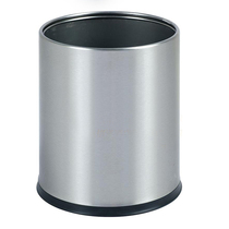 Hotel room garbage high-grade round double-layer stainless steel trash can toilet bucket KTV trash can