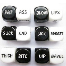 Foreign trade carving English fun dice Foreplay color sweet dice Christmas Couple gift 2cm