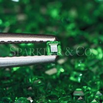 (Recommended) 1 5mm emerald princess square with stone custom inlaid ring face pendant Colombia