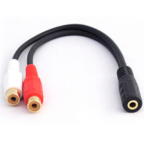 Akihabara Q-379 3 5 Female turn double Lotus Bus bus 0 2 meters double rca female Turn 3 5mm female seat