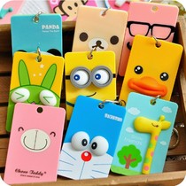 New creative Korean version of cute three-dimensional acrylic cartoon cutting sleeve key ring portable bus cutting sleeve card holder