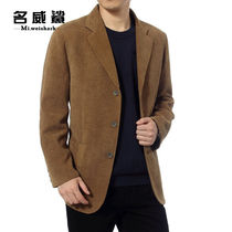 New middle-aged mens business casual suit corduroy middle-aged dad suit jacket spring and autumn coat