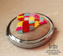 Pike embroidery peach heart hand embroidery material bag round makeup mirror fresh Mori gift to send flower needle