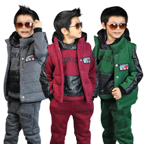 Child costume girl winter costume boy set winter suit child sweater three-piece thickened clothes