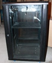 1 2 m black luxury Type server cabinet 24U enclosure front glass rear mesh 600 * 1000 * 1200