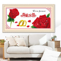 Cross embroidered 2022 new embroidered true love eternal rose wire embroidered new product bedroom bedside festive and modern