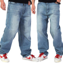 Mens casual loose jeans thick straight tube plus fat plus size denim trousers fat man extra large mens clothing