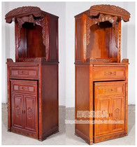 Popcorn Solid Wood Buddha Niche Cabinet Yellow Pinewood God Buddha Building Buddha Cabinet Three Sets For Table Buddha Desk Guanyin Financial God House Double
