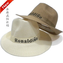 Linen Hat Jazz Hat Mens hat Summer Korean version hat Mens wave shading casual grass cap breathable for older people