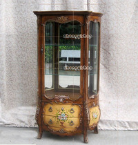 American country style furniture European furniture American two-color wine cabinet glass Cabinet sideboard display cabinet